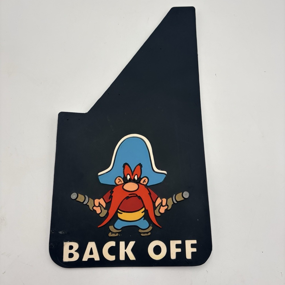 Vintage Yosemite Sam Back Off Mud Flaps Splash Guards Truck 8" x 15" Replacement